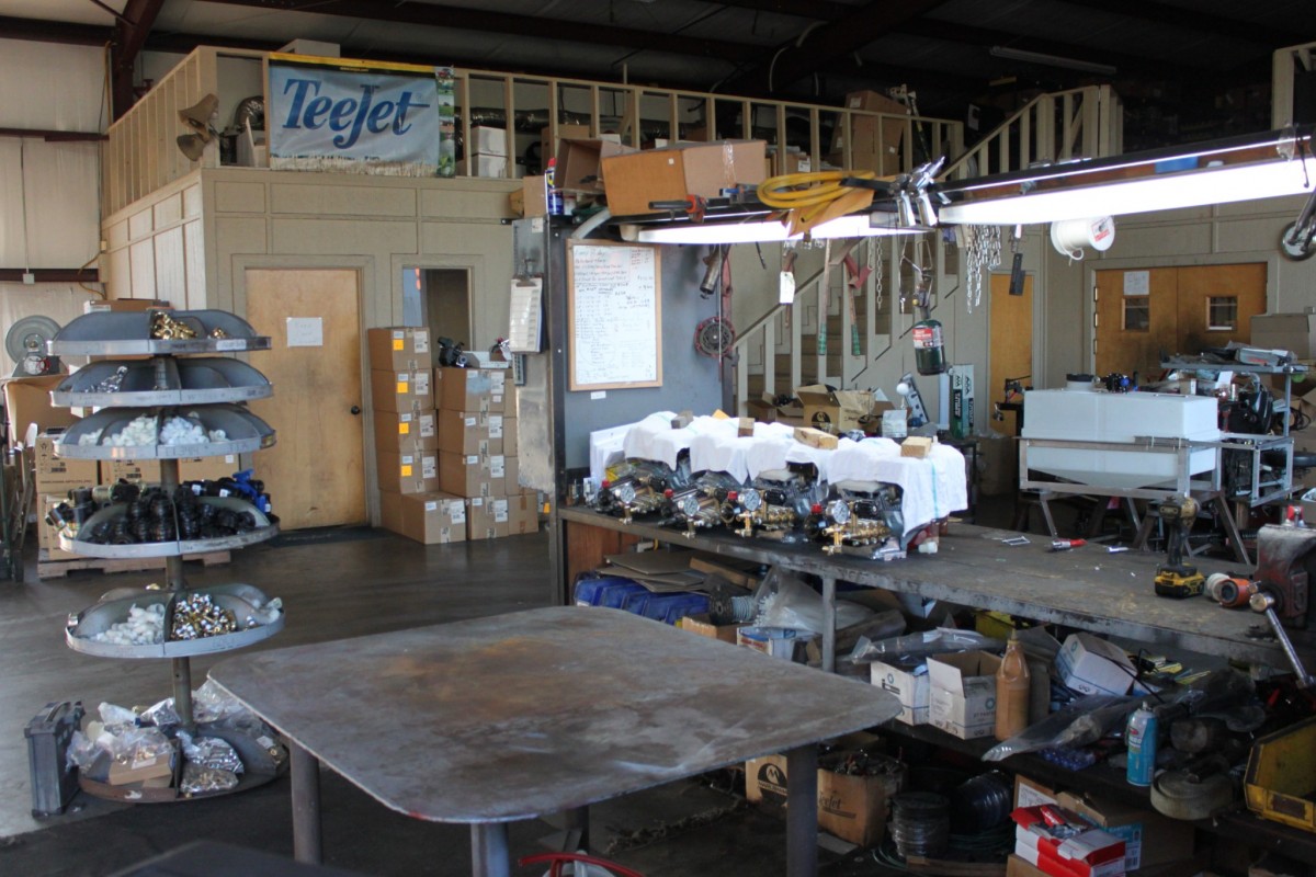 Sprayer repair and service at Rozell Sprayer Manufacturing in Tyler, Texas.