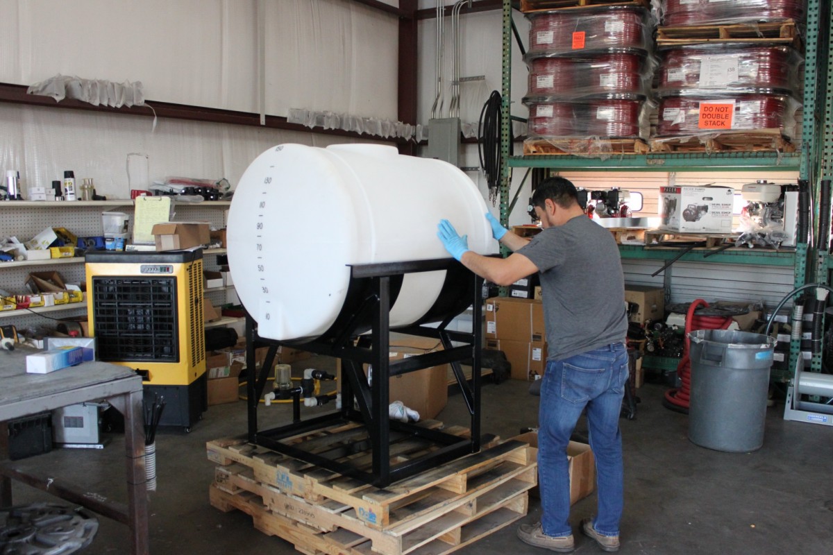 Sprayer repair and service at Rozell Sprayer Manufacturing in Tyler, Texas.